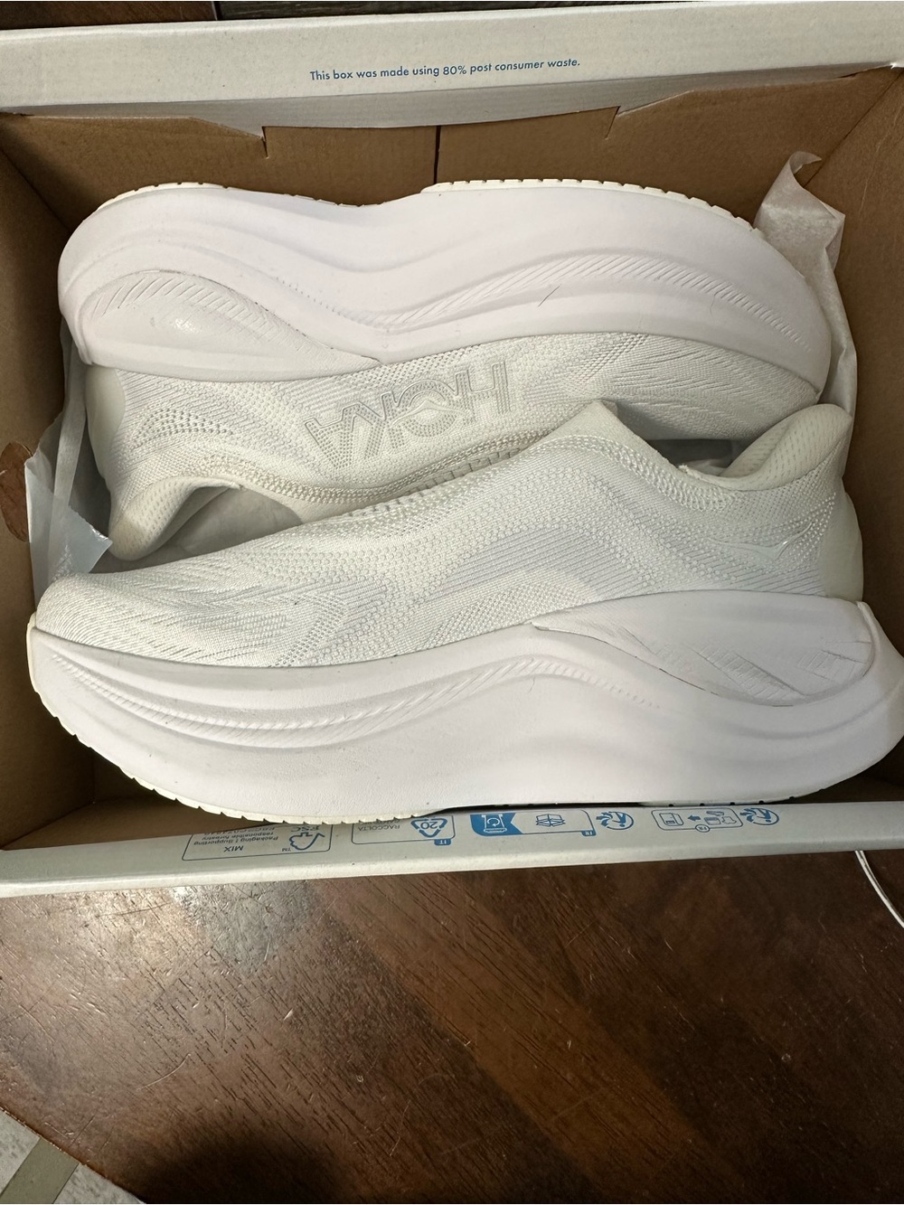 Hoka One One Women's All-White Slip-On Sneaker 9 - Picture 3 of 7